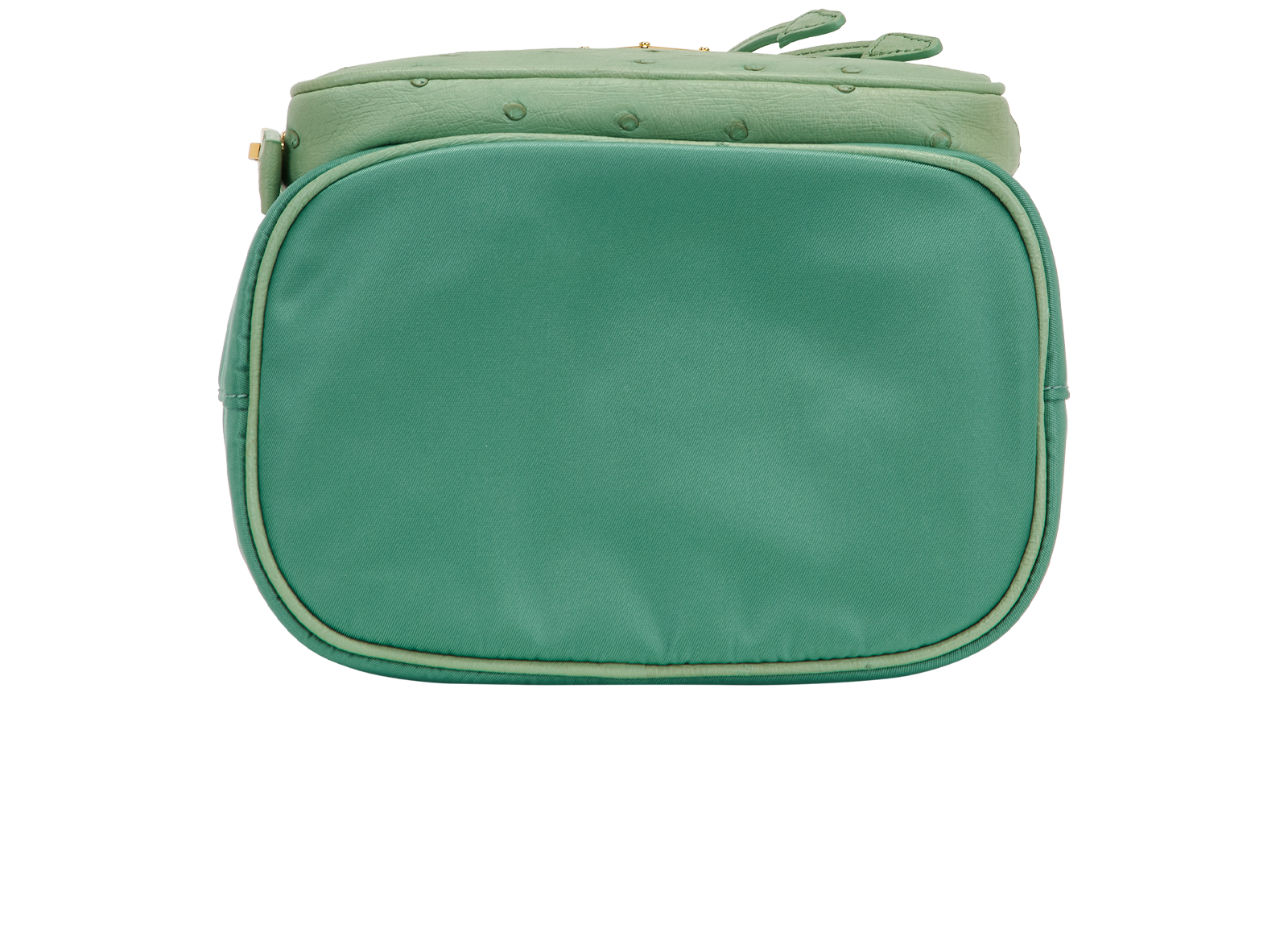 Duet Bucket Bag, &pound;895, Handbags, Green, Nylon/Ostrich, Top view